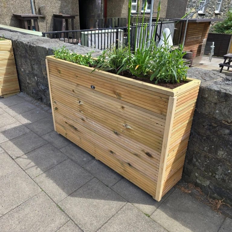 Bespoke handcrafted tall planter made by Gweithdy Al.