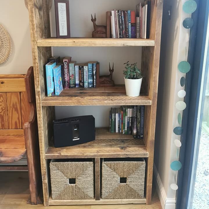 Bespoke handcrafted bookcase made by Gweithdy Al.